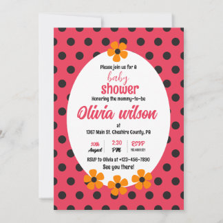 LADY BUG BABY SHOWER EINLADUNG