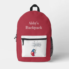 Lady Bug Backpack mit benutzerdefinierbarem Namen Bedruckter Rucksack