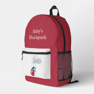 Lady Bug Backpack mit benutzerdefinierbarem Namen Bedruckter Rucksack