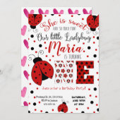 Lady bug Birthday Einladung (Vorne/Hinten)