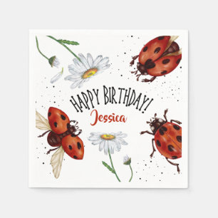 Lady Bug Birthday Garden Party Serviette