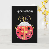 Lady Bug Birthday Grußkarte Karte (Gelbe Blume)