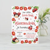 Lady Bug Birthday Invitation Einladung (Stehend Vorderseite)