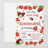 Lady Bug Birthday Invitation Einladung (Vorne/Hinten)