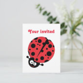 Lady Bug Birthday Invite Einladung (Stehend Vorderseite)
