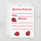 Lady Bug Birthday Invite Einladung (Rückseite)