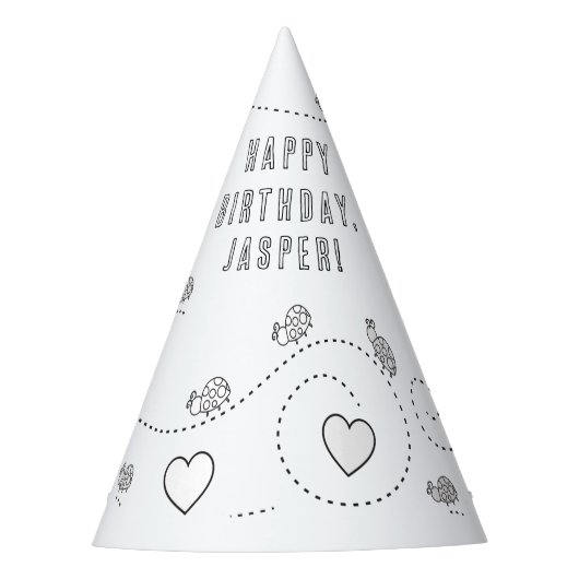 Lady Bug Birthday Party - Farbe für Ihr eigenes Pa Partyhütchen (Vorderseite)