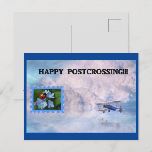 Lady Bug Briefmarke Luftpost Postcard Postkarte (Vorne/Hinten)