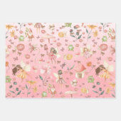 Lady Bug Butterfly Toad Gnome Fairies Garden Pink Geschenkpapier Set (Vorderseite 2)