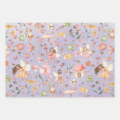 Lady Bug Butterfly Toad Gnome Fairy Garden Lila Geschenkpapier Set (Vorderseite 2)