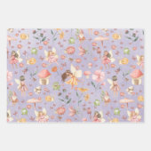 Lady Bug Butterfly Toad Gnome Fairy Garden Lila Geschenkpapier Set (Vorderseite 3)