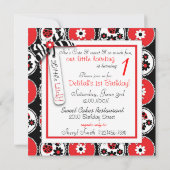 Lady Bug Cupcake Geburtstag Einladung (Rückseite)