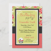 Lady Bug & Cupcake zum Geburtstag Einladung (Rückseite)