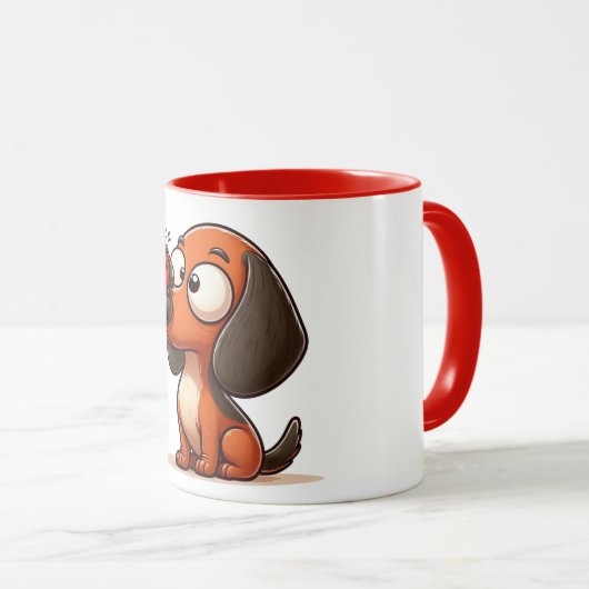 Lady Bug Dackel Tasse (VorderseiteRechts)