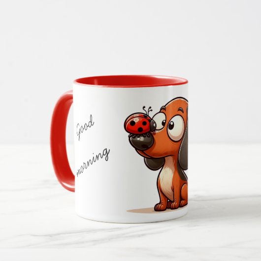 Lady Bug Dackel Tasse (Vorderseite Links)