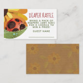 Lady Bug Diaper Raffle Begleitkarte (Vorne/Hinten)