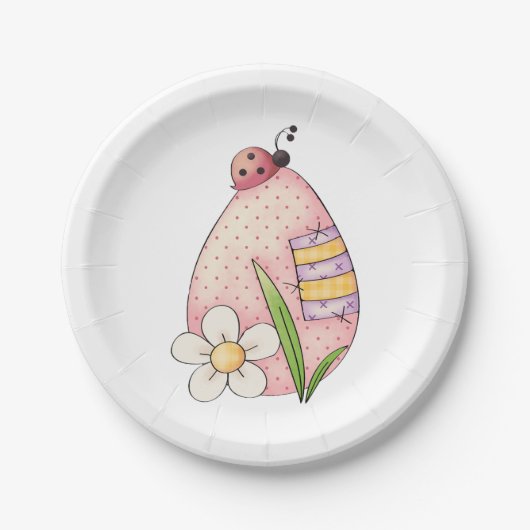 Lady Bug Easter Egg Pappteller (Vorderseite)