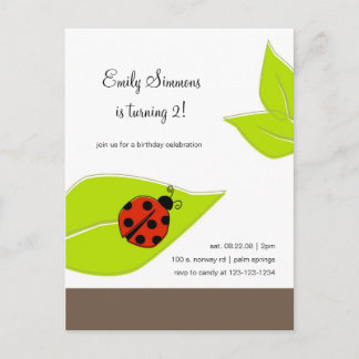 Lady Bug Einladung zum Geburtstag