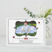 Lady Bug Erster Geburtstag Einladung (Stehend Vorderseite)