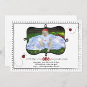 Lady Bug Erster Geburtstag Einladung (Vorne/Hinten)