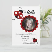 Lady Bug Foto Einladung zur Blume (Stehend Vorderseite)