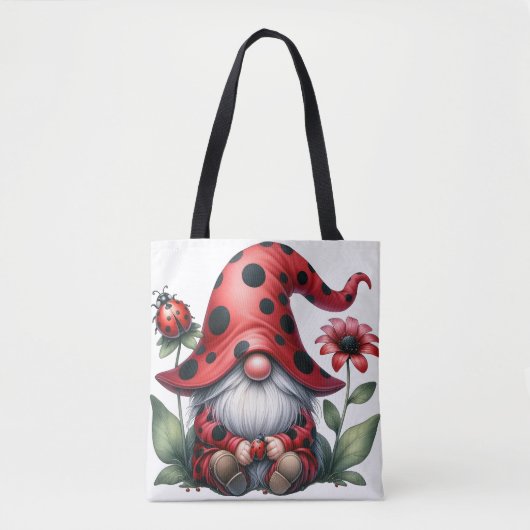 Lady Bug Gnome Tote Bag Tasche (Vorderseite)