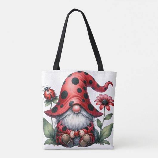 Lady Bug Gnome Tote Bag Tasche (Rückseite)