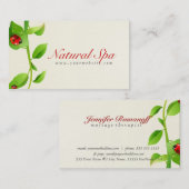 Lady Bug Green Leafs Natural Wellness-Center Visitenkarte (Vorne/Hinten)
