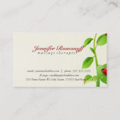 Lady Bug Green Leafs Natural Wellness-Center Visitenkarte (Rückseite)