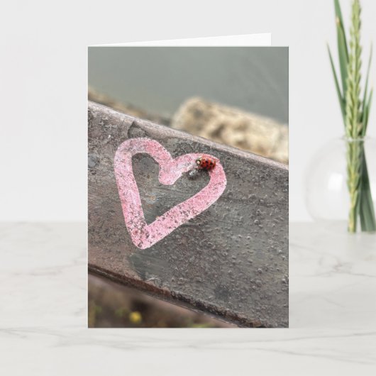 Lady Bug Heart Karte (Vorderseite)