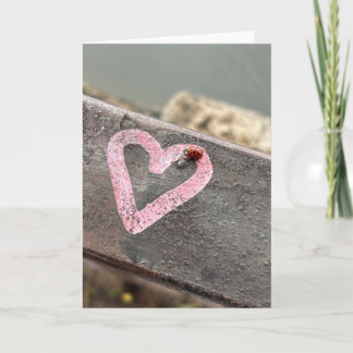 Lady Bug Heart Karte