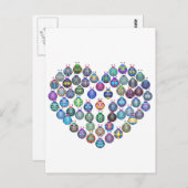 Lady Bug Heart Postkarte (Vorne/Hinten)