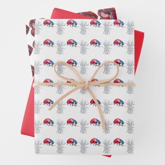 Lady Bug/Herz Packpapier-Bundle Geschenkpapier Set (Beispiel)