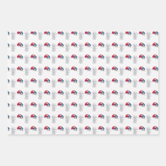 Lady Bug/Herz Packpapier-Bundle Geschenkpapier Set (Vorderseite)