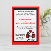 Lady-Bug-Hochzeitseinladung Einladung (Stehend Vorderseite)