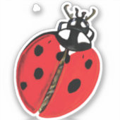 Lady Bug Illustration Aufkleber (Vorderseite)