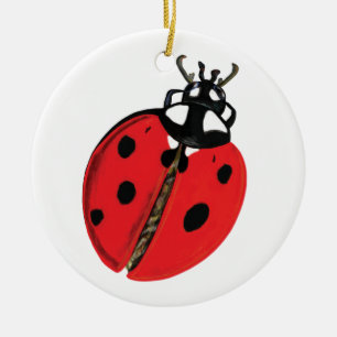 Lady Bug Illustration Keramik Ornament