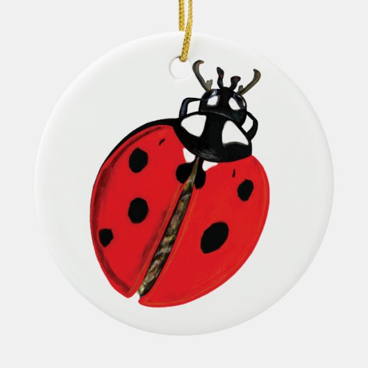 Lady Bug Illustration Keramik Ornament (Vorne)
