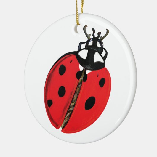 Lady Bug Illustration Keramik Ornament (Links)