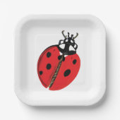 Lady Bug Illustration Pappteller (Vorderseite)