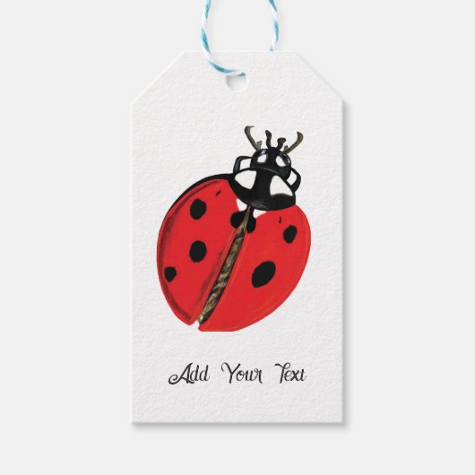 Lady Bug Illustration Personalisiert Geschenkanhänger (Vorderseite)