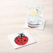 Lady Bug Illustration Rechteckiger Pappuntersetzer (Vor Ort)