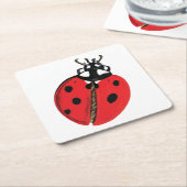 Lady Bug Illustration Rechteckiger Pappuntersetzer (angewinkelt)