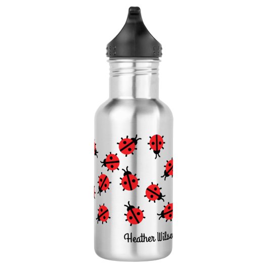Lady Bug Kinder Wasserflasche mit Name (Rechts)