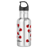 Lady Bug Kinder Wasserflasche mit Name (Rückseite)