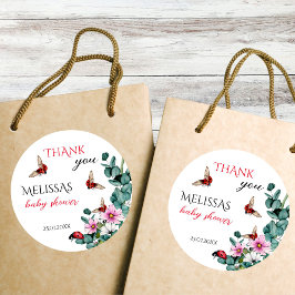 Lady Bug kleine Dame Baby Dusche Gefallen Runder Aufkleber