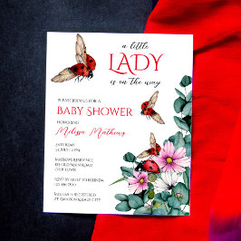 Lady Bug Kleine Dame Babydusche Einladung