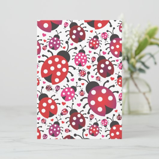 Lady Bug Liebe Party Einladung (Stehend Vorderseite)