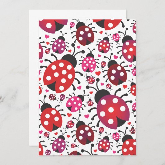 Lady Bug Liebe Party Einladung (Vorne/Hinten)