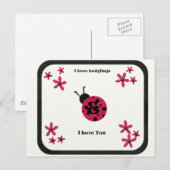 Lady Bug Liebe Postkarte (Vorne/Hinten)